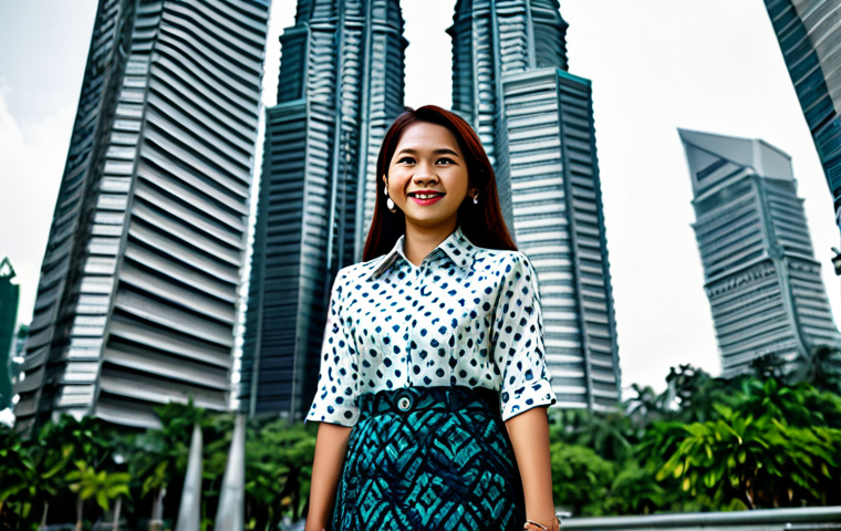 **Prompt:** "A professional Malaysian businesswoman in a modest batik blouse and tailored skirt, standing in front of the Petronas Twin Towers in Kuala Lumpur, fully clothed, appropriate attire, safe for work, perfect anatomy, natural proportions, professional photography, high quality, family-friendly."